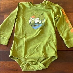 Carhartt Olive Onesie with Nature Scene